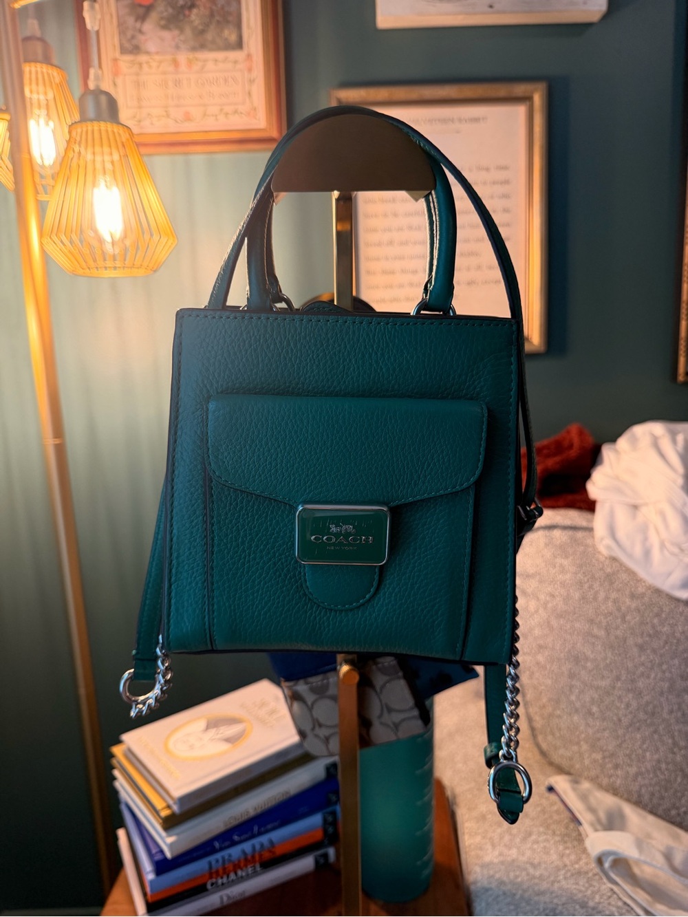 Coach Green Leather Mini Tote Bag